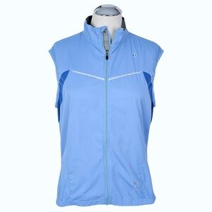 Pearl Izumi Elite Cycling Vest sz L * Blue Colorblock Full Zip Back Pocket